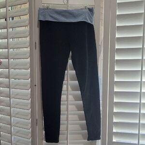 VS Striped Waistband Black Leggings